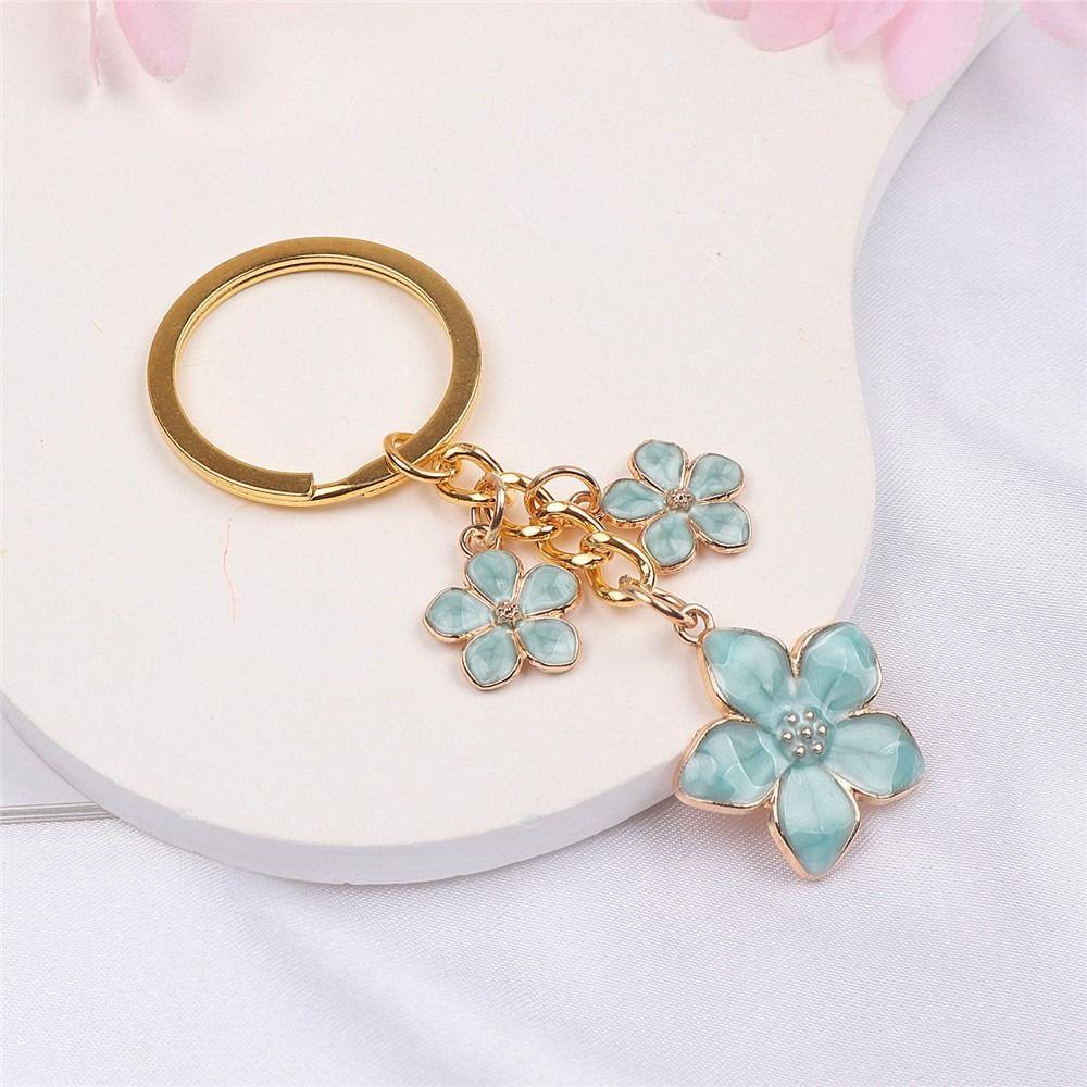 Cherry Blossom Cherry Blossom Keychain Alloy Pearl Drop Keyring Flower Key Holder  Handbag Decor