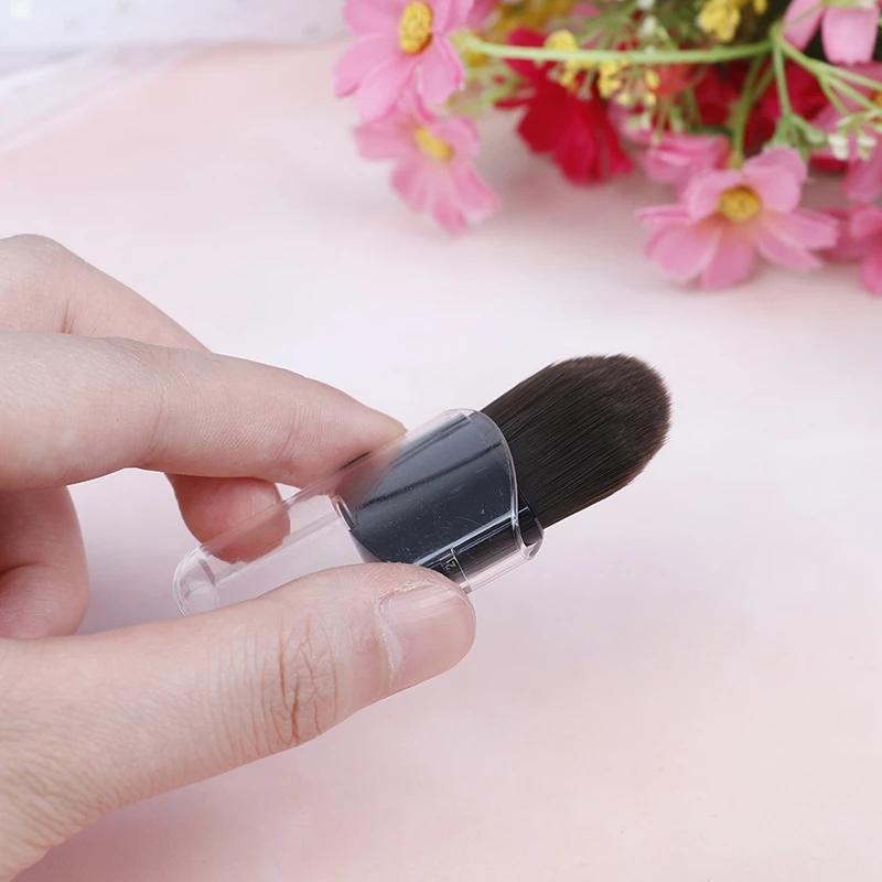 Portable Travel Mini Small Telescopic Blusher Makeup Brush Soft Single Face Foundation Powder Brushes with Lid Cosmetic Tools