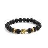 ZAKOL Natural Stone Elephant Knit Adjustable Beaded Bracelets For Men Women Metal Weave Strand Wristlet Rope Zircon Gifts Daily