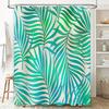 Tropical Leaf Shower Curtain Waterproof Botanical Nature Greenery Bathroom Decor Farmhouse Shower Liner Modern Artistic Home Tex