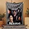 Coperta Personalizzata con Nome Damon Salvatore, Decorazione per la Casa, Camera da Letto, Divano, Campeggio, Divano, Regali per Compleanno Natale Appassionati