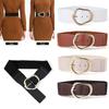 Adjustable Tying Pin Buckle Belt Elastic Leather Belt Women Waistband Belt  Dresses Accessory