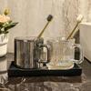 KaYou Luxus-Zahnbürsten- & Mundspülbecher-Set – Eleganter Glasständer & Paarfreundliches Design.