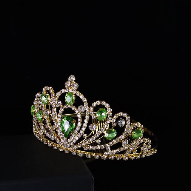 New Colorful Crystal Crown Wedding Bridal Women 'S Hair Accessories For Girls Birthday Fashion Headdress Bride Tiara Clip