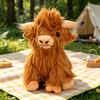 25Cm In Stock Scottish Highland Cow Plush Toy Stuffed Animal Soft Long Hair Fluffy Doll Kids Gift Home Decor
