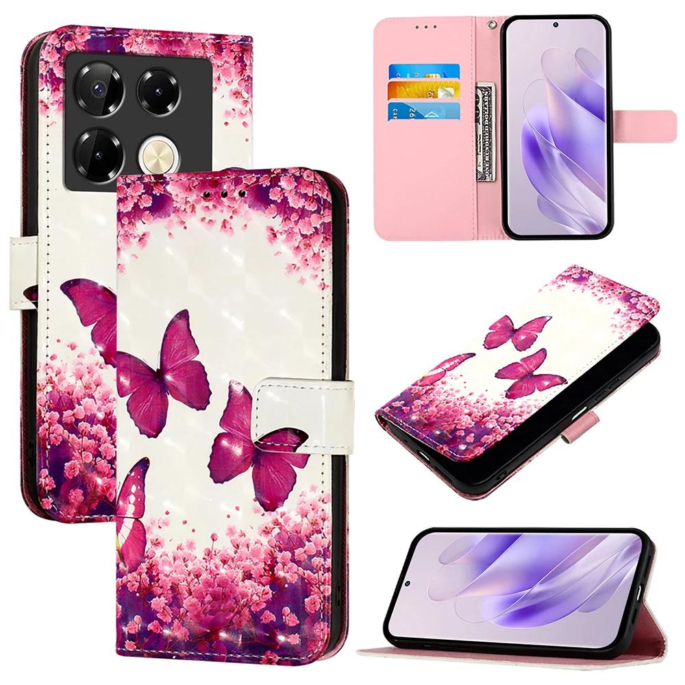 Leather Flip Case for Infinix Note 40 30 VIP 30I Hot 50 50i 40I 20 Play 20i Smart 9 Zero 30 X6851 X666 Book Wallet Phone Cover