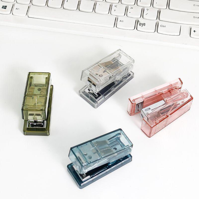 Portable Mini Stapler - Compact Transparent Design for Students