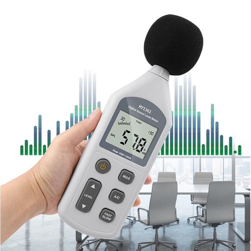 Handheld Decibels Meter Noise Level Tester 30 130dB Weighted with Large LCD Display for Noise Monitoring