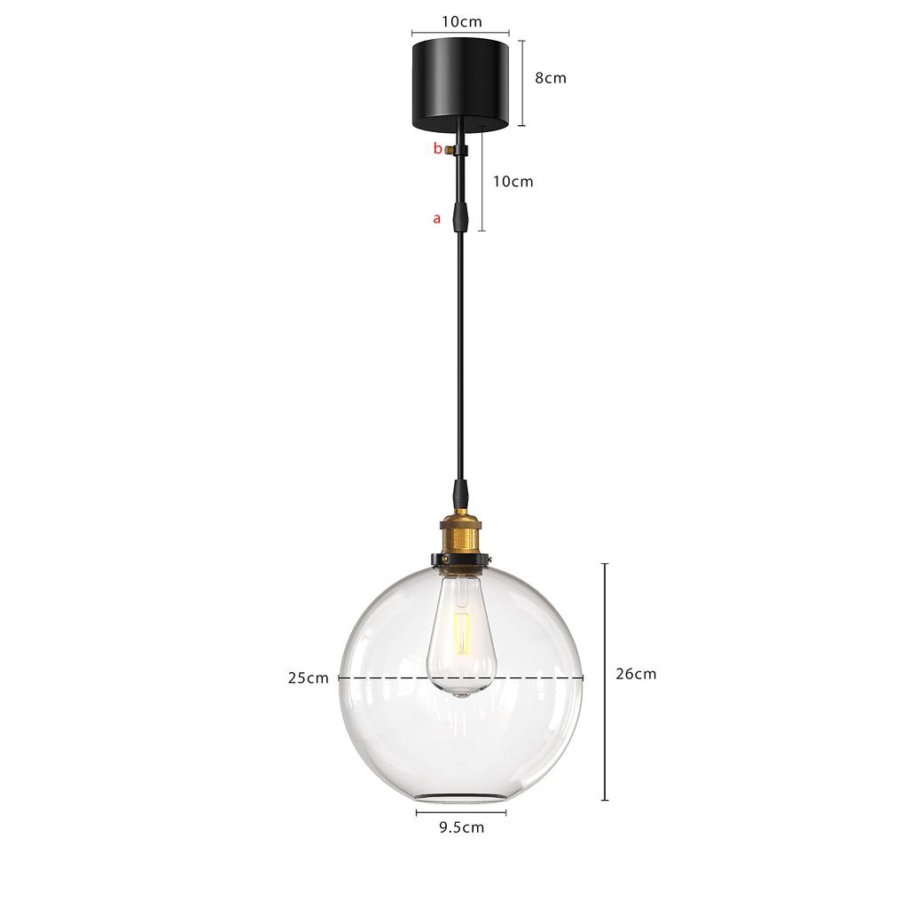 ZEKOO Pendant Hanging Ceiling Interior Ceiling Indirect Lighting Dining Living E26 Antique Adjustable Cord Length Light, Light, Hook-on Type, Glass,