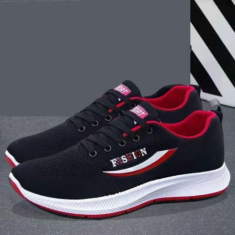Spring and Autumn Breathable Casual Shoes Running Shoes Height Increasing Leather Surface Waterproof Sports Trend Shoes Mesh Shoes