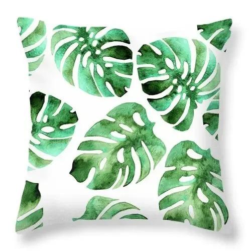 Tropical Green Plant Pillowcase Colorful Tree Pattern Creative Cushion Vitality Natural Style Sofa Decoration Pillow