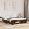 Bed Frame without Mattress Smoked Oak Finish 120 x 190 cm Engineered Wood