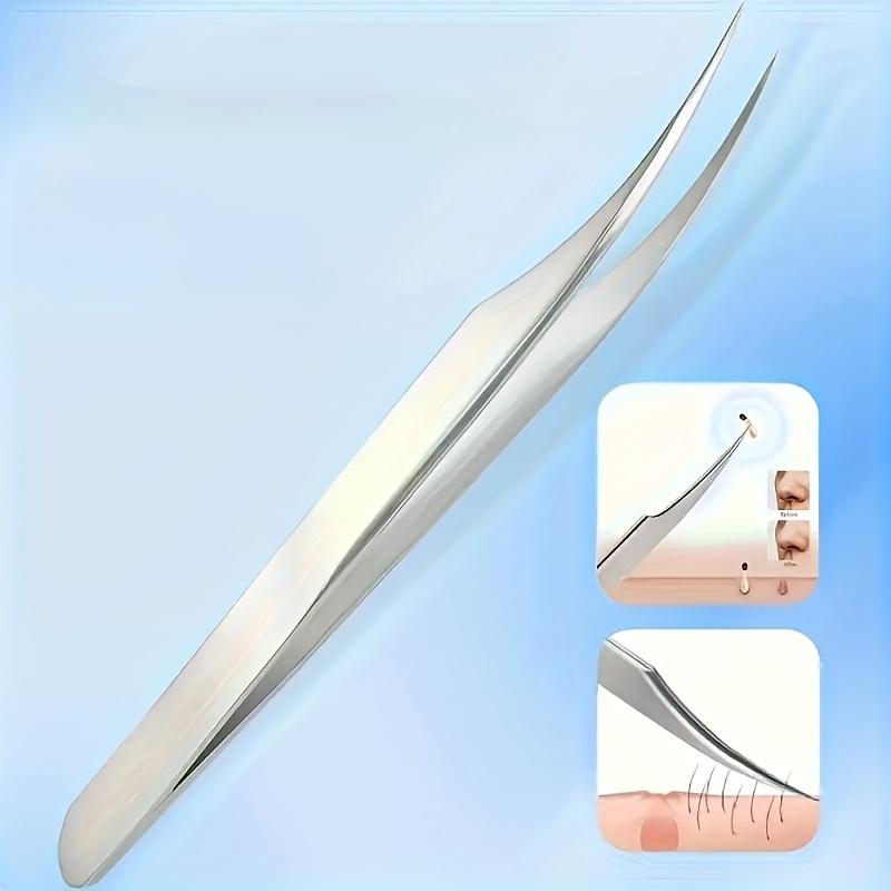 Stainless Steel Precision Pointed Tweezers, Beauty Makeup Eyebrow Pliers, Hair Removal , Accurate Pimple/Blackhead Extraction
