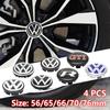 For VW 4pcs VW Wheel Center Hub Caps 56mm 65mm 70mm Wheel Cover For Touran Golf 4 5 6 7 Polo Passat B5 B6 B7 CC 3D Premium Plus Pro Kit
