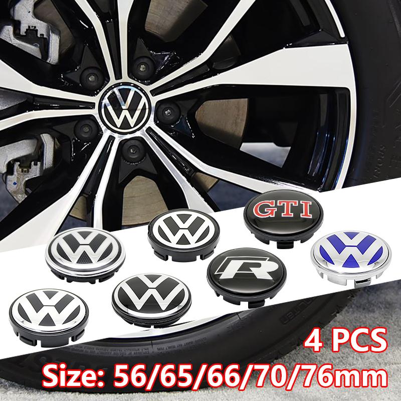 For VW 4pcs VW Wheel Center Hub Caps 56mm 65mm 70mm Wheel Cover For Touran Golf 4 5 6 7 Polo Passat B5 B6 B7 CC 3D Premium Plus Pro Kit