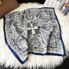 Retro British court style silk scarf Spring and Autumn versatile decorative cashew nut pattern printing imitation silk small square scarf shirt scarf
