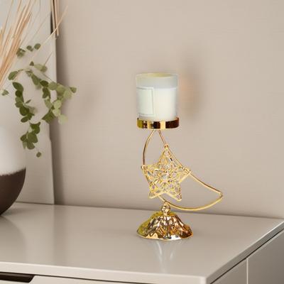Eid Ramadan Moon Shape Candle Holder Rustproof Corrosion Resistant Candlestick Holder Ramadan Centerpiece Decoration