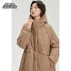 XueZhongFei Women's Mid-Length Detachable Hooded Down Jacket