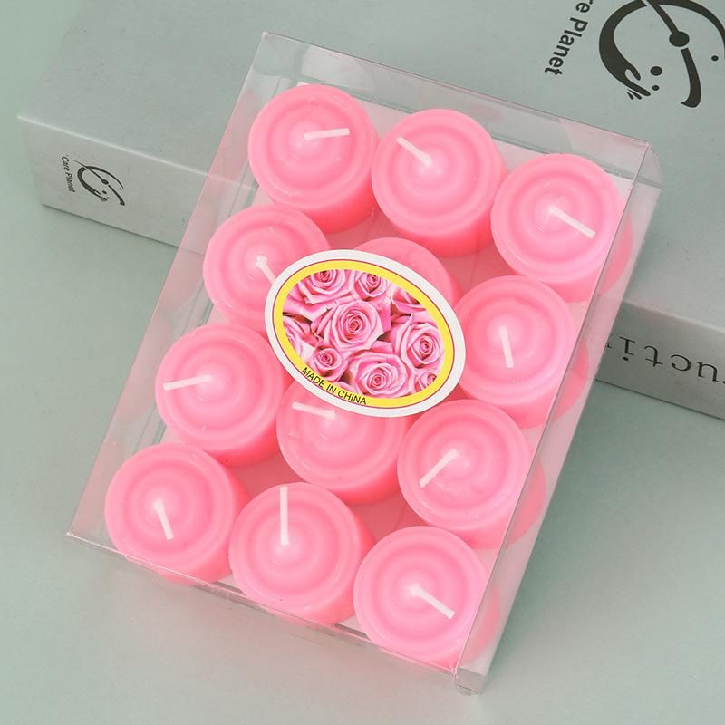 Round Candle Tea Candle Light Dinner Candle Hotel Warm Tea KTV Glass Cup Candle Bar Candle Couple Supplies Candle