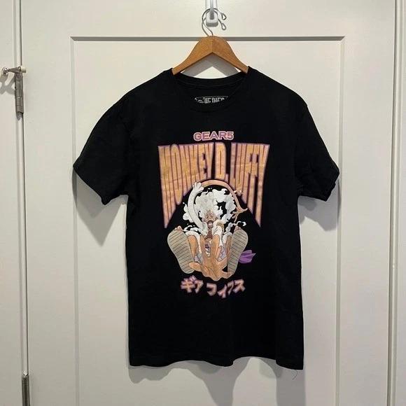 

One Piece Gear 5 Monkey D Luffy Black Graphic T-Shirt Mens Large Toei Animation L