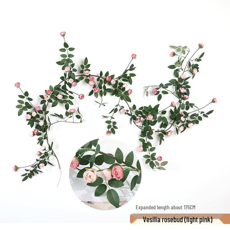 Rozenrank Kunstbloem: Plastic Plant voor Woonkamer, Airconditioningsbuis, Balkondecoratie, of Wandbekleding