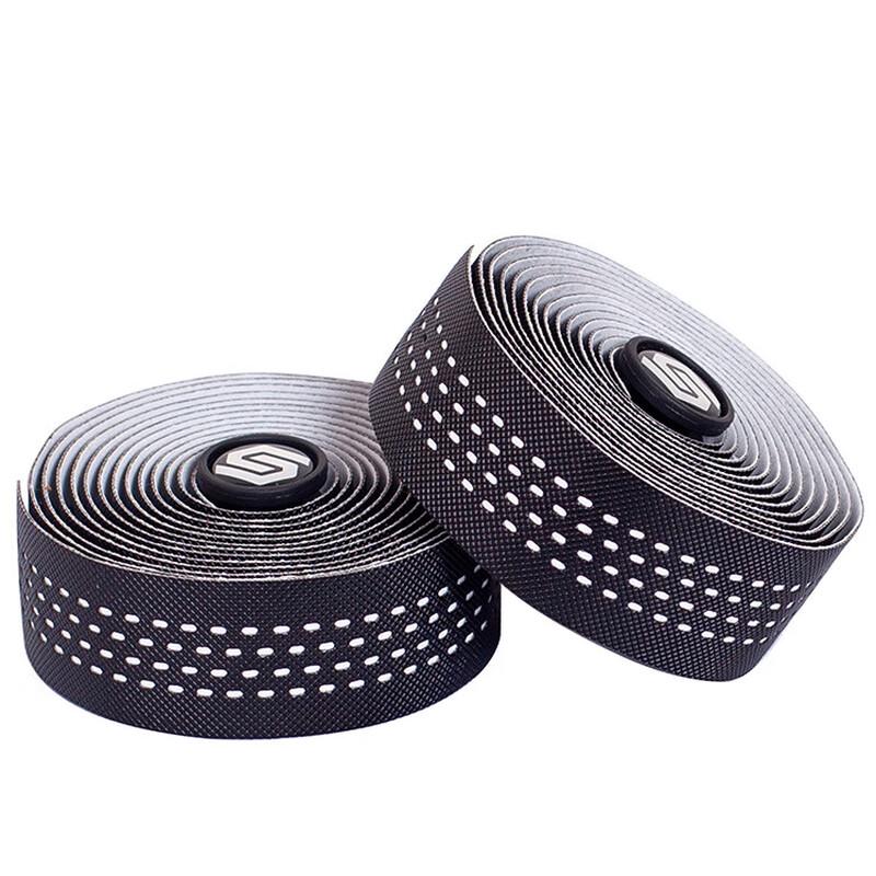 Lishi Two-Tone Perforated Leather Bicycle Handlebar Tape 1