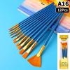 Detail Painting Brushes Set Professional Round Flat Nylon Hair Watercolor Paint Brush For Kid Students Artists Oil Painting Tool