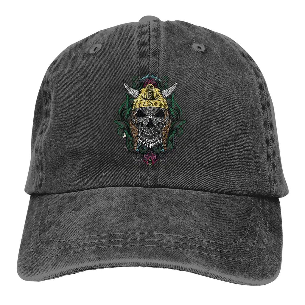 Adjustable Solid Color Baseball Cap Viking Skull Washed Cotton Sports Woman Hat