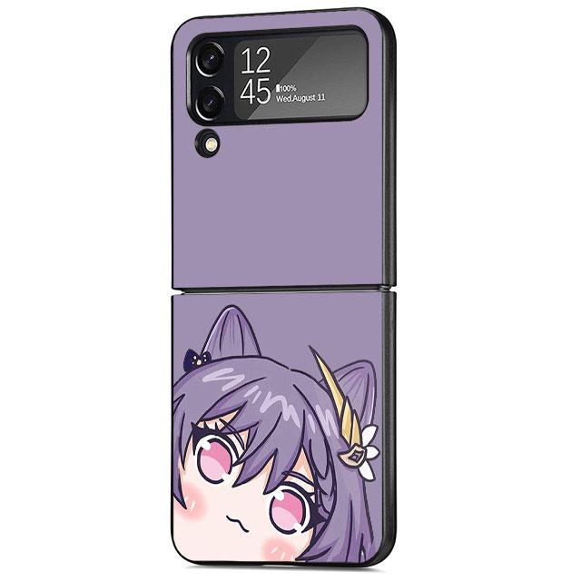 Hard PC Case for Samsung Galaxy Z Flip 4 Z Flip 3 5G ZFlip ZFlip3 zflip ZFlip4 Flip4 Hard PC Cases Cute Genshin Impact Coque