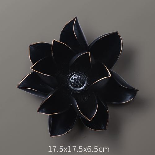 Nordic Three-dimensional Flower Wall Decoration Living Room Background Wall Resin Gilded Flower Wall Hanging Interior Decoration