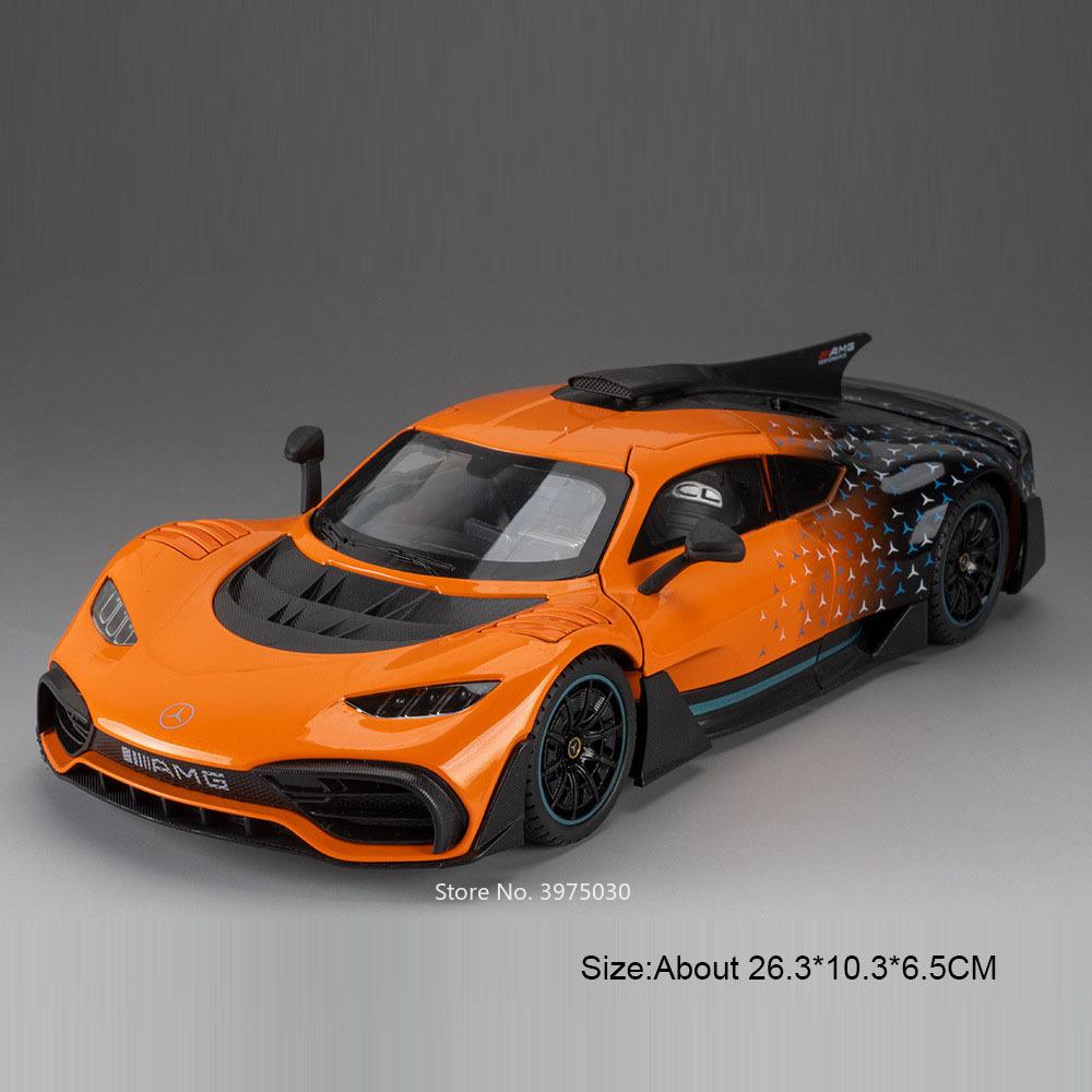 

1:18 Benz ONE Cars Models Toys Slide Forward Miniature Vehicles Doors Opened with Light Music Supercar Model Toddler Kids Gifts помаранчевий