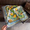 New Lemon Print Silk Square Scarf Women Headscarf Soft Satin Kerchief Head Scarves Fashion Decorate Hijab Female Headband