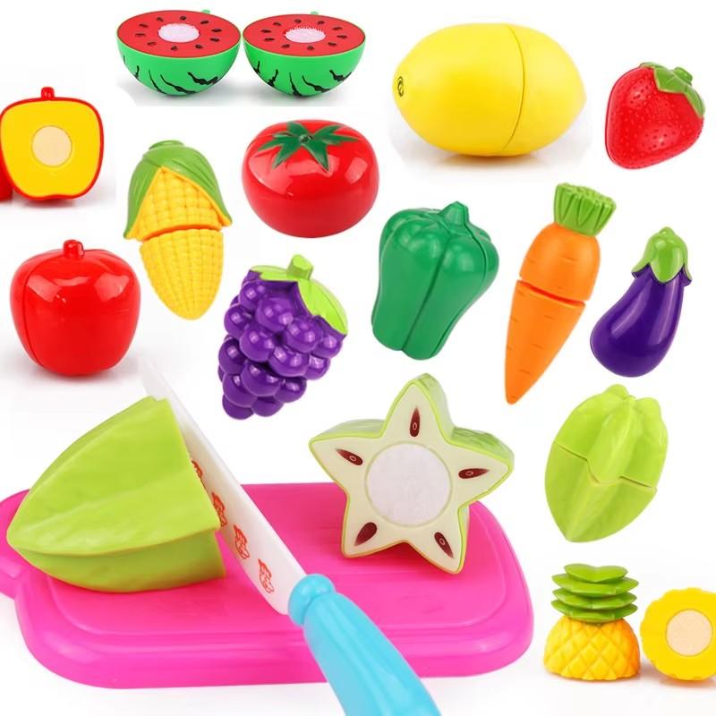 Children Simulated Cutting Play Toys Fruit Vegetable Cake Kids Pretend Play Parent-child Interaction Toy for Birthday Gift TMZ