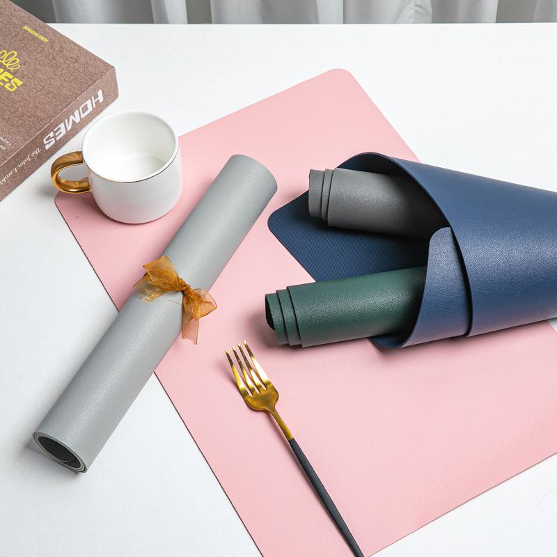 Nordic Style PVC Leather Placemats with Non Slip Bottom Waterproof Oil Resistant Heat Insulation Dining Table Mats for Home Use