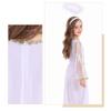Elegant Long Sleeve Angel Dress With Gold Edging And Wing Attachments Costume Outfit Ideal For Stage Performances