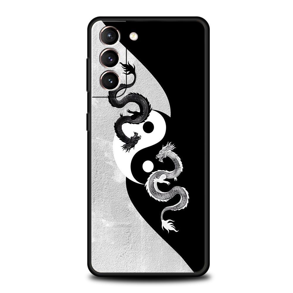 Phone Case For Samsung Galaxy S23 S22 Ultra S20 S21 FE 5G S10 S9 Plus S10E S8 Note 10 20 Silicone Black Cover Dragon Fashion
