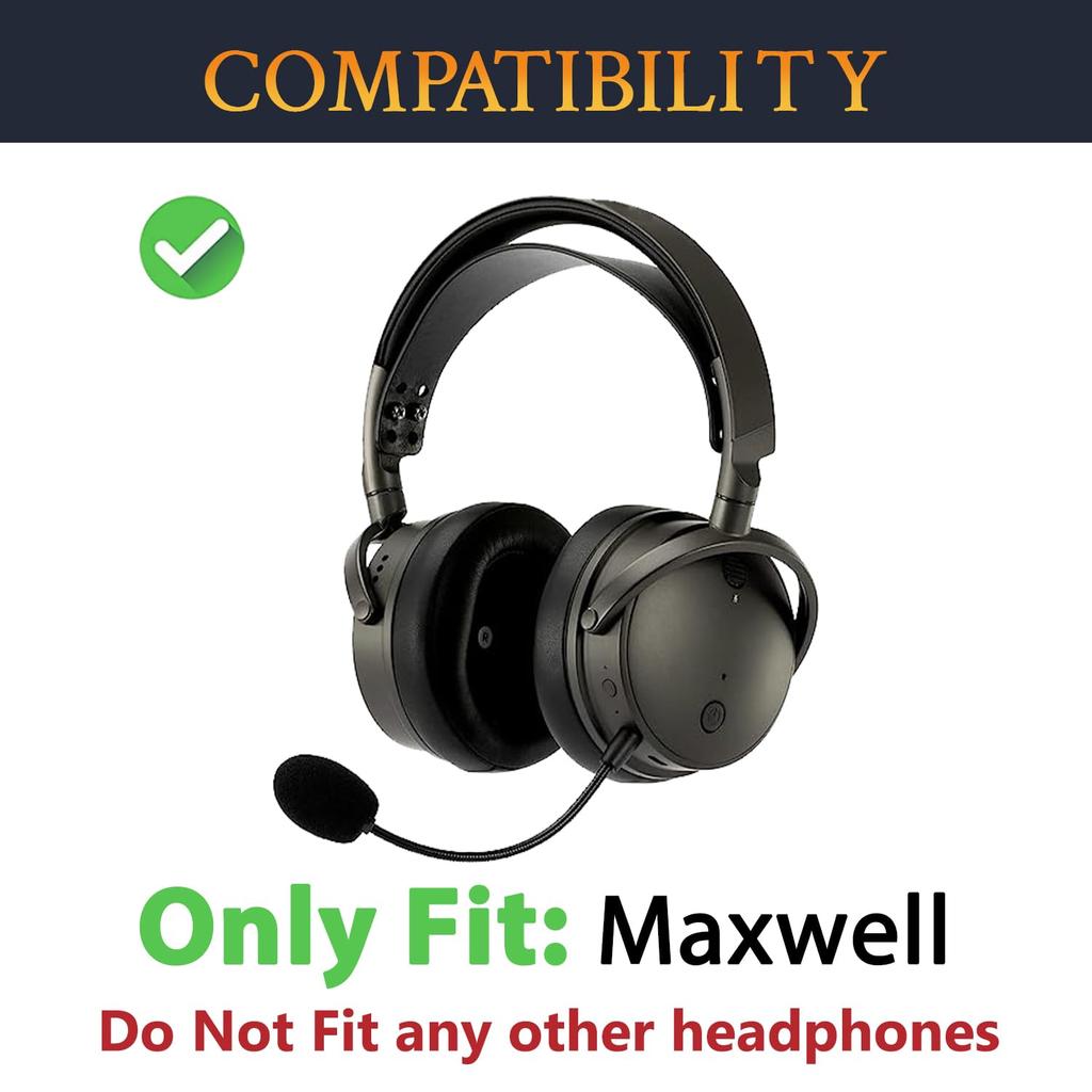 SOULWIT Cooling Gel Ear Pads Compatible with Audeze Maxwell Replacement Ear Cushions with Foam Ear Ice Silk Head Cooling Earmuffs Black Headset,