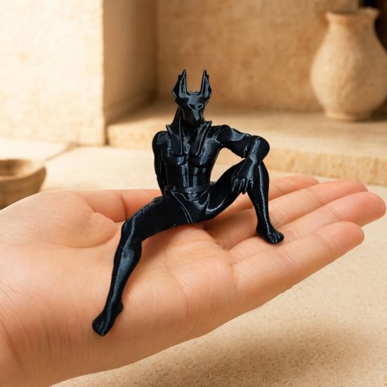 3D-gedruckte Anubis-Statue, Ägyptische Mythologie Sammlerstück Heimdekoration, Hochdetaillierte Schakalgott-Skulptur mit geschnitzter Muskulatur für Büro Gaming