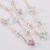 0.5M 1M Colorful Irregular Stone Necklace Chain Imitatied Pearl Copper Chains for DIY Holiday Necklace Jewelry Making Wholesale