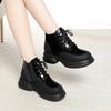 Velvet Thickened Platform Boots Gothic Autumn Winter Thick Heel Soles Boots New Women Ankle Soft Patent Leather Boots