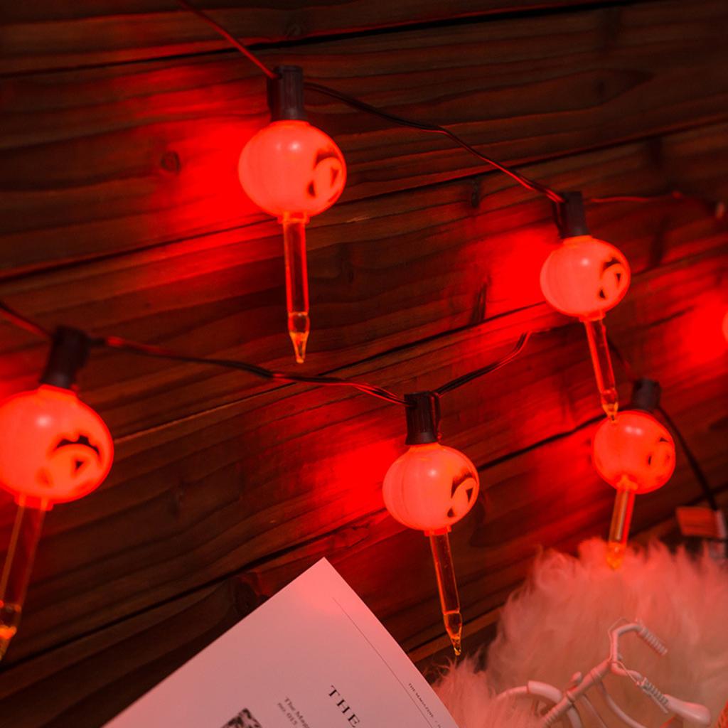 Black-lined Pumpkin Bubble Lights 6-Light Halloween Decorative String Lights Bar & Garden Decor Pumpkin Strings