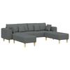 3 Piece Sofa with Cushions Dark Gray Fabric