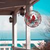 Vibrant Red Cardinal Wind Spinner – 2D Stainless Steel Kinetic Garden Sculpture with Floral Design, All-Season Outdoor/Indoor Decor for Yard, Window