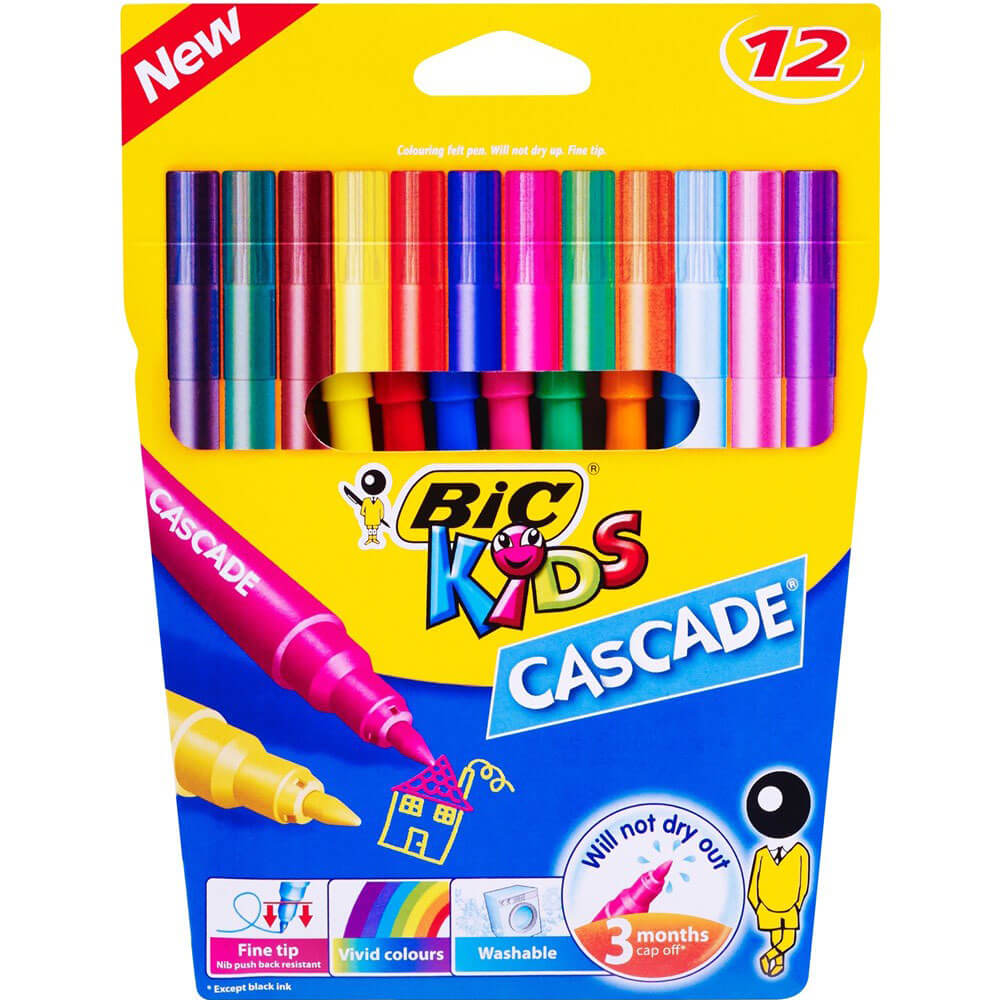 Bic Kids, Feutres, Visacolor XL, Ecolutions, étui carton de 12, 8922231