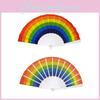 Ventilador de Mão Arco-Íris Para um Look Ventilado e Estiloso