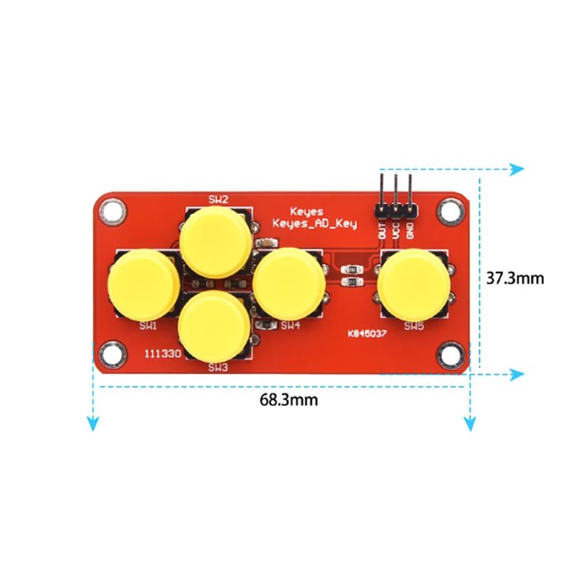Ad Tastatur Simuliert Fünf-Tasten-Modul Analoger Knopf Für Arduino Sensor-Erweiterungsplatine