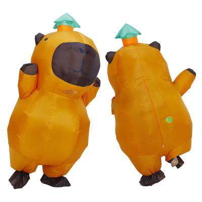 Disfraz de Capibara de Dibujos Animados Inflable para Adulto Elegante Halloween Cosplay Fiesta Vestido Actuación Prenda Inflada Traje Soplado por Aire