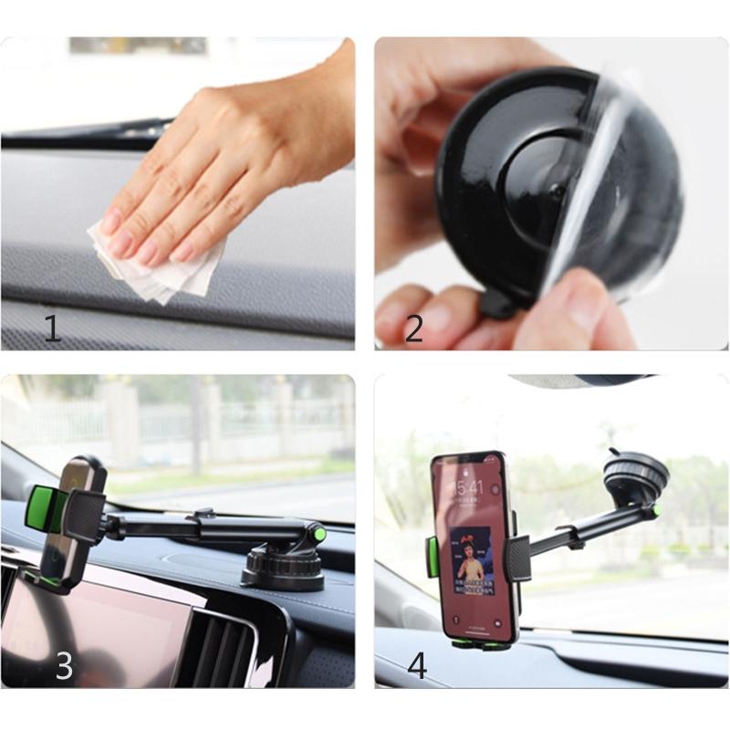 Car Phone Holder Windshield Mount for 60-96mm Width Devices Dashboard Sturdy Stand Cradle