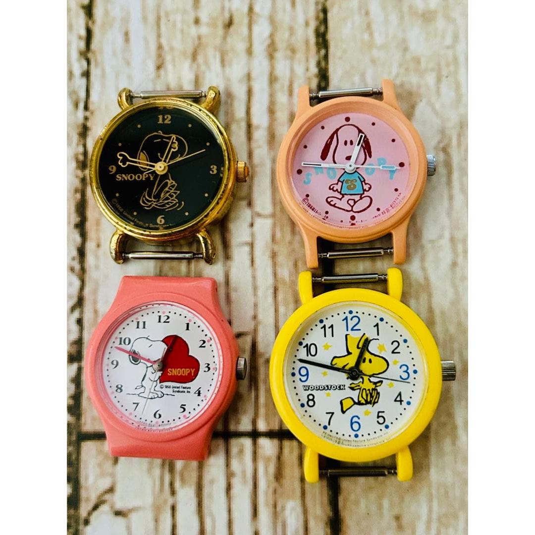 Used CITIZEN VEGA Snoopy watch face only working item set of 4