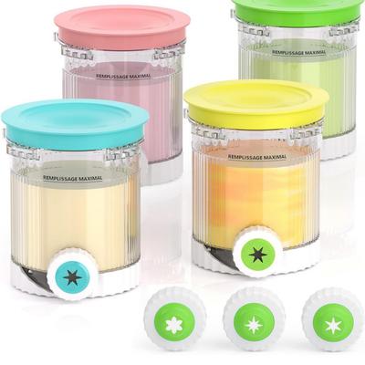 3 Piezas de Repuesto para Vasos y Tapas Swirl Creami Accesorios para Máquina de Helado Suave para Ninja NC700/NC701